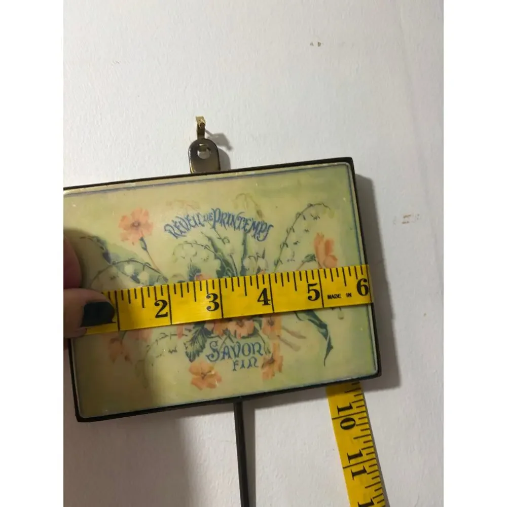 French Style Wall Hook With Glass Knob Floral Bouquet Words Fine Soap In French